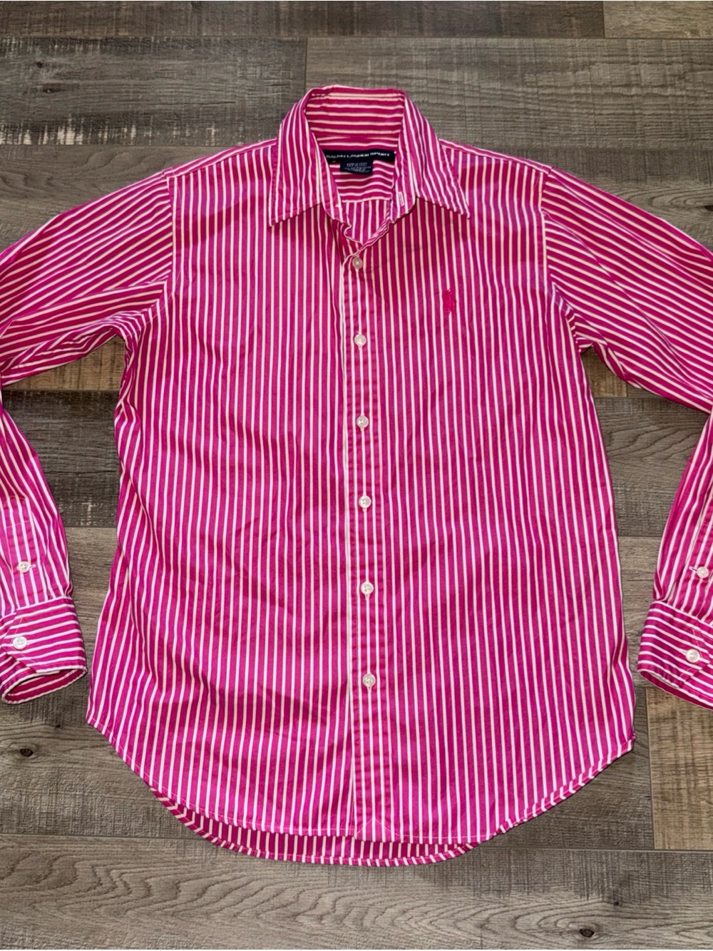 Ralph Lauren Pink Striped Cotton Button-Down Shirt womens 6